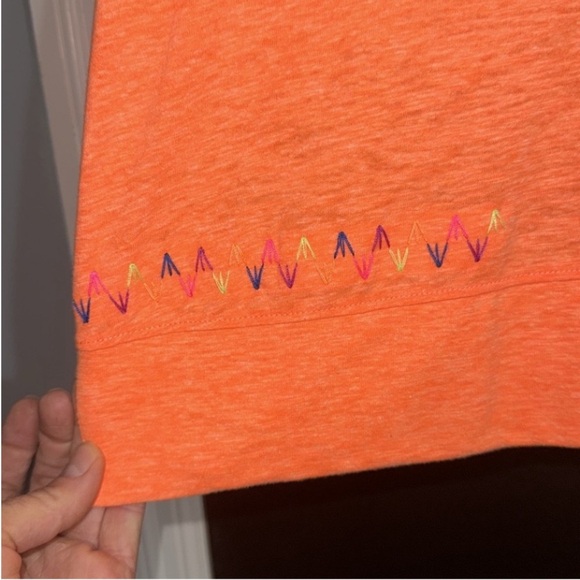 Lisa Todd Embroidered Long Sleeve Bright Orange Size: S - Picture 3 of 7